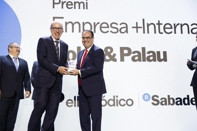 Entrega del premio Empresa +Internacional a Soler&Palau. Recoge el premio Juan Manuel Lecue, director general para Europa de Soler&Palau - Foto: Ferran Nadeu.
