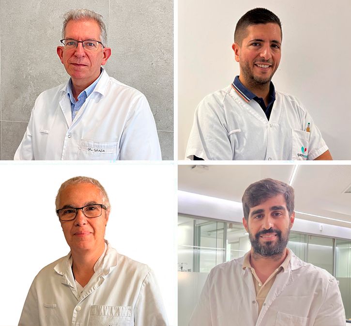 De izquierda a derecha: Dr. José María Grasa, Dr. Héctor González Méndez, Dra. Maricel Subirá y Dr. Antonio González Fernández.